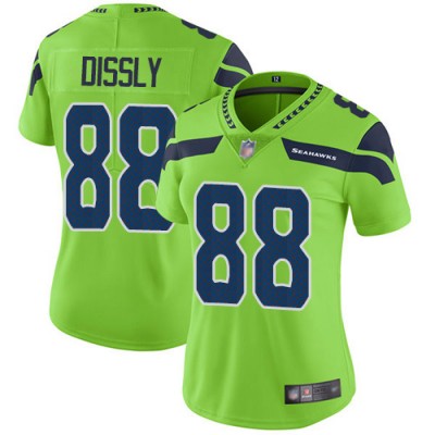 Nike Seattle Seahawks #88 Will Dissly Green Women's Stitched NFL Limited Rush Jersey